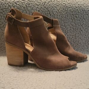 Sole Society Brown Peep-Toe Ankle Booties